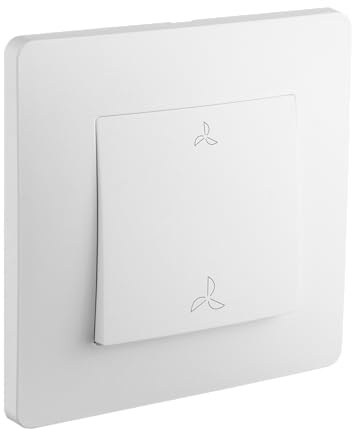 Debflex - Interrupteur VMC Caly - Commande de Ventilation Centralisée à Encastrer - Dispositif Complet avec Plaque de Finition - Blanc