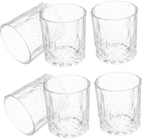 KICHOUSE 6pezzi Bicchieri Da Whisky in Vetro Adatti Per Servire Capacità Di Design Unico e Stile Per Diverse