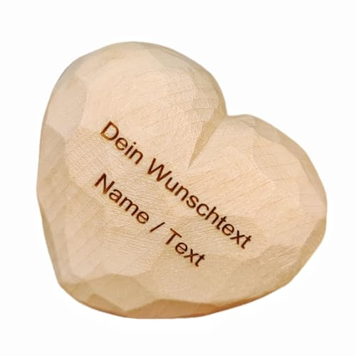 MIOLCHEN Herz aus Holz mit Text, Handschmeichler, Beste Freundin Geschenke, Geschenke für Valentinstag, Hochzeit, Geburtstag & Jubiläen (Die Natürliche Farbe)