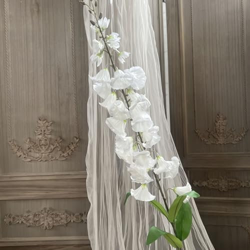 White Faux Flower Arrangement for Wedding, Home, and Backdrop Decor | Includes Austin Roses, Hydrangeas, Lilies, Tulips & More (1, Lily of The Valley)