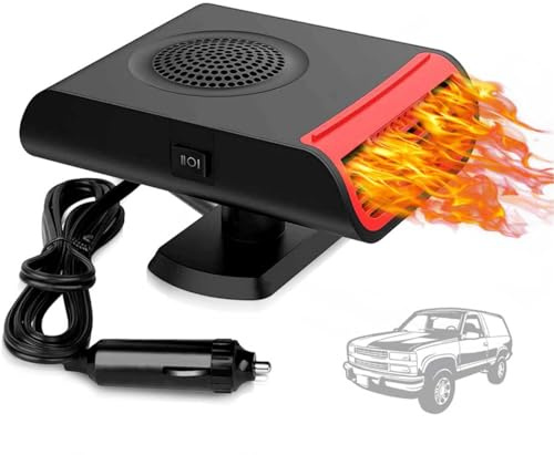 Showvigor Chauffage Ventilateur Voiture 12V 150W - 2-en-1 Air Chaud/Froid pour Dégivrage et Démisting Rapid - Rotation 360°, Chauffage de Voiture 12 V Chauffage soufflant Portable Anti-buée
