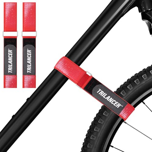 Fahrradträgergurte,2er-Pack,Trilancer Verstellbare Fahrrad-Gurte 75 × 3,8cm | Stabilisator-Spanngurte mit Haken, Schlaufe & Anti-Rutsch-Beschichtung für Auto- & Wandhalterung, Transport & Aufbewahrung