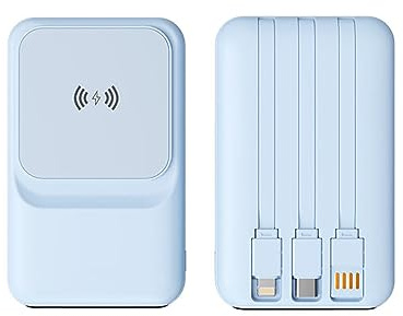 Batterie Externe sans Fil à Aspiration magnétique, 22,5 W, câble Autonome, Charge Ultra Rapide, 10 000 mAh, A