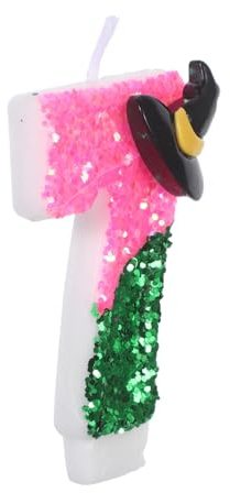 IMIKEYA Candela Numerata per Torta di Compleanno Numero Decorazione per Torta Forma di Cappello da Mago Effetto Glitter per Feste di Compleanno Tema Cinematografico