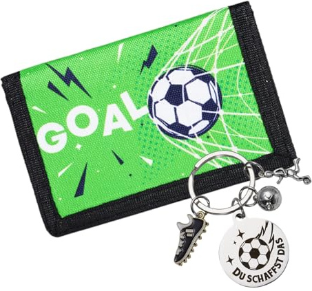 ZoeWei Fussball Geschenke Jungen, Portmonee Kinder, Brustbeutel Kinder, Geldbeutel Kinders mit Schlüsselanhänger, Brustbeutel Jungen für Geburtstagsgeschenk