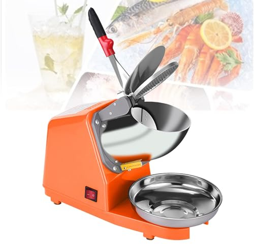 Máquina trituradora de hielo eléctrica - Máquina para hacer conos de nieve con cuenco de acero inoxidable, capacidad de 85 kg/h para cócteles, helados, batidos y jugo frío