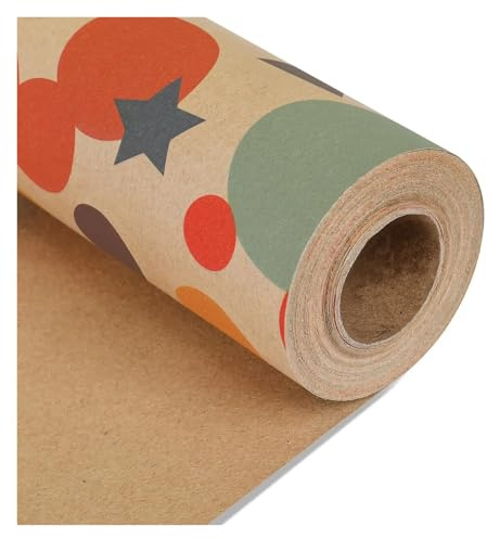 Geschenkpapier Rolle 1 Rolle 17 Zoll x 32,8 Fuß Geburtstagsgeschenkpapier, Geschenkpapierrolle, Kraftpapier