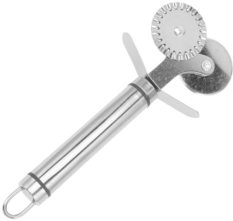 ANDRESLAD Tagliapasta Rotelle Doppie in Acciaio Inox, Tagliapizza Multifunzione per Pizza e Dolci, Accessorio Cucina Lavabile in Lavastoviglie, Set 4 Pezzi per Amanti della Pizza
