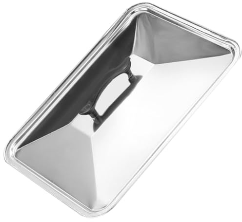 Veemoon Coperchio Bordi Lisci in Acciaio Inossidabile Rettangolare per Barbecue Copertura Protettiva per Teglie Alimentari per Barbecue All'aperto