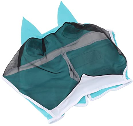 Fydun Máscara All Round Transpirable contra Moscas de Caballo con Orejas – Máscara de Malla Protectora para Mayor Comodidad y Visibilidad – Diseño Ligero y Elástico Ideal para Uso en Verano (Talla S)