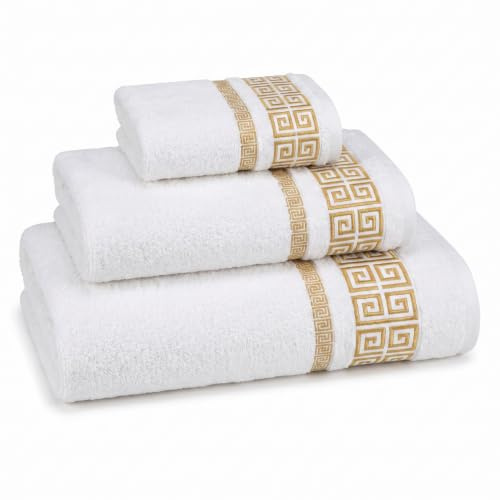SaoTi Juegos de Toallas Santorini 450 g/m² Set 3 Piezas Toallas Algodon