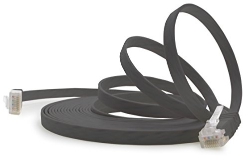 1aTTack.de 10m Black Cat.6 Flat Network Cable Ultra Flat Cat.6 Patch Cable 1000 Mbit/s Gigabit LAN (RJ45) Slim Micro