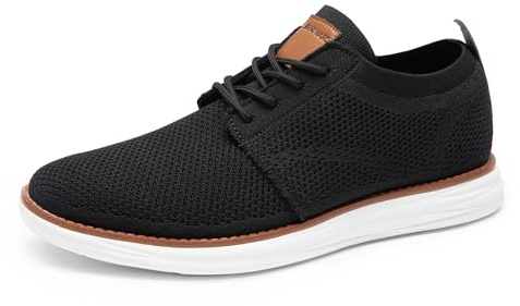 Bruno Marc Men's KnitFlex Breeze Mesh Sneakers Oxfords Lace-Up Lightweight Casual Walking Shoes,Size 10.5,Black,GRAND-01