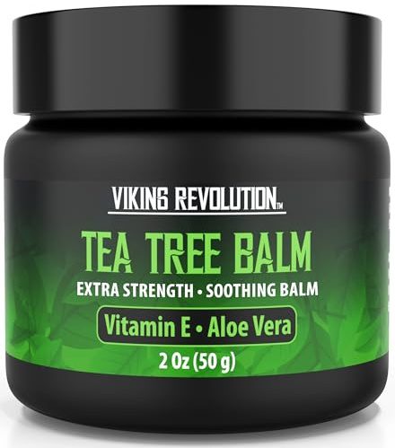 Viking Revolution Tea Tree Oil Balm - Foot Cream for Dry Skin - Deeply Moisturizing Formula with Aloe Vera, Vitamin E & Eucalyptus - Soothes & Hydrates Rough Hands, Elbows & Feet (2 Oz, Pack of 1)