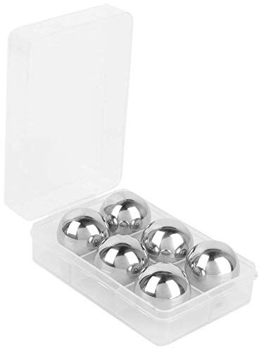 6 Cubos Refrigeración Acero de Calidad | Piedras Whisky, Cubitos de Hielo Reutilizable Set con bandeja transparente para Bar Vodka Wine Beverage