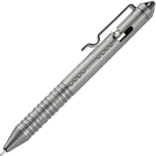 SMOOTHERPRO Bolígrafo EDC Bolt Action con Duradero Clip Color Gris | Pinza de Acero Inoxidable, Balance de Peso Preciso, Escritura Suave y Precisa, para Oficina, Escuela, Presente Ideal