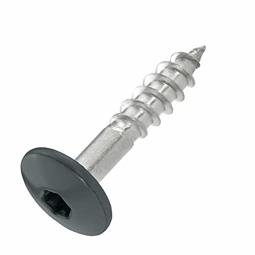 SCREW REBEL Fassadenschrauben 4,8x25 TX20 - RAL 7016, Anthrazitgrau - 100 Stück Edelstahl A2 Trespo