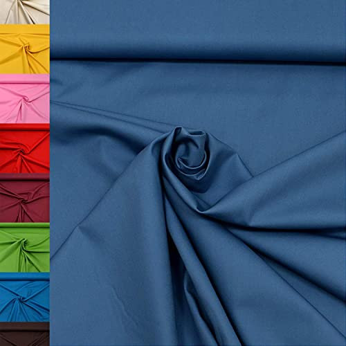 MAGAM-Stoffe Alina Baumwollstoff 100% Baumwolle Oeko-Tex Meterware Coupon (50cm, Jeans Blau)