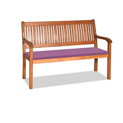 Orumrud Bankauflage Stuhlkissen Bankkissen mit Krawatte Waschbar,110x50x3cm，2 3 4-Sitzer Sitzkissen rutschfeste Auflage für Gartenbank,Küche,Terrasse Innen und Außenbereich，Violett,Dicker Leinenstoff