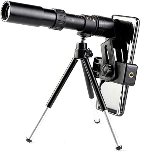 ASVIL 4k 10-300x40mm Super Teleobjetivo pequeño telescopio portátil con trípode y clip Accesorios para teléfonos móviles