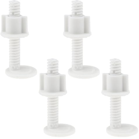 LT Easiyl Kit de réparation de siège de toilette, 4 paires de vis en plastique, blanc, pour la plupart des toilettes