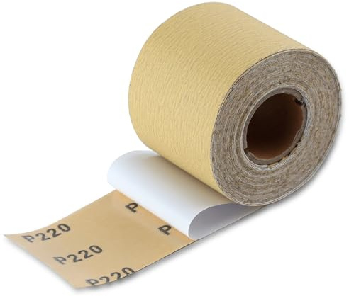 SPEEDWOX 220 rulle självhäftande sandpapper PSA Stickyback sandpapper 2-3/4 tum bred 10 meter långa sandpappersark för bil och träbearbetning luftfil