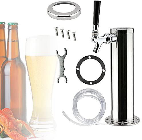 Beer Tap Stainless Steel Beer Pumps Single Faucet Draft Machine Beer Tower for Home Bars Gatherings Parties 3-Inch Diameter Beer Tap Dispenser