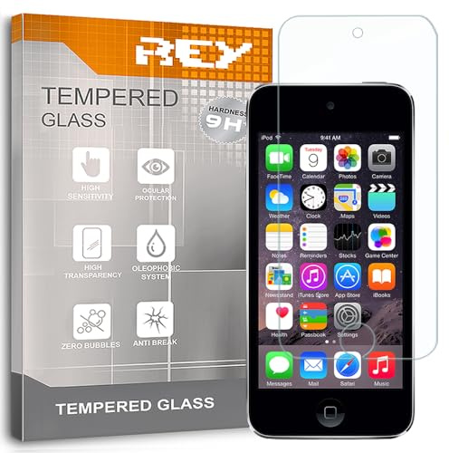 REY Pack 2X Bildschirmschutz aus gehärtetem Glas für IPOD Touch 5-6 y IPOD 7 2019, Schutzfolie, Displayschutzfolie 9H+ Härte, Anti-Kratzen-Öl-Bläschen