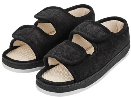 XINCHIA Diabetic Slippers for Women Men Extra Wide Fit Edema Swollen Slippers Adjustable Open Toe Surgical Shoes Anti-skid Breathable Orthopedic Footwear Memory Foam Soft Elderly Sandals Summer Shoes