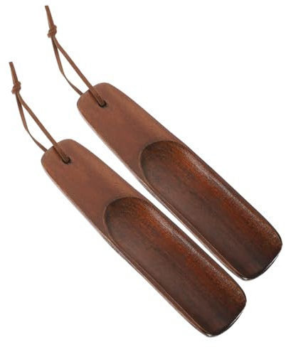 OUNONA 4stücke Praktische Holzschuhanzieher Mit Lederband Lange Schuhlöffel Für Zuhause Für Senioren Und Schwangere Schonen Schuhe Und Erleichtern Das Anziehen