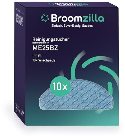 Broomzilla 10 Ersatz Wischtücher für Ecovacs DEEBOT OZMO N8 N8+ N8 Pro/Pro+ T8 T8 AIVI T8+ T8 Max T9 T9+ Wischlappen Mop Wischpads Ersatztücher