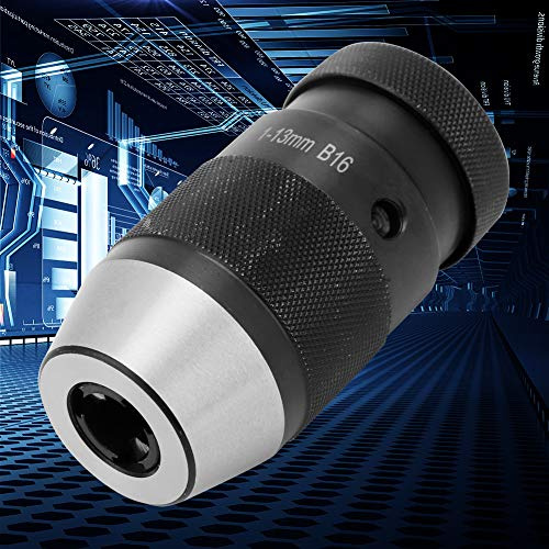 Portabrocas sin Llave B16, Portabrocas sin Llave de Acero Al Carbono Autoblocante B16 Arbor Live Center, Se Adapta a Casi Todas las Perforaciones y Tornos, Portabrocas