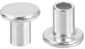 QUARKZMAN 100Pcs Rivets Semi-Tubulaires à Tête Plate Ronde Argenté | en Aluminium, 3mm x 4mm pour la Réparation Industrielle et Domestique, Rivets Semi-Tubulaires