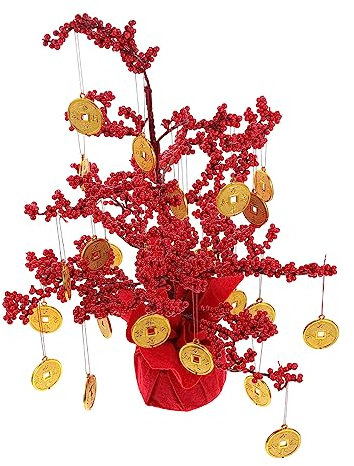 Alipis Adornos para Árbol del Dinero Creativo Decoración De Año De Escritorio Decoración Clásica De Estilo Chino para Mesa Adorno De Año