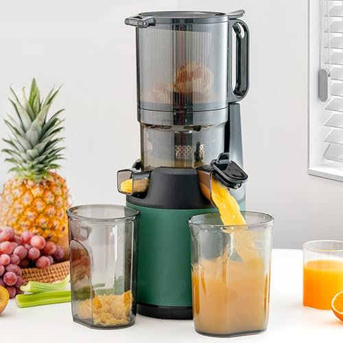 Juicio, Frutas Enteras De La Prensa FríA MáQuinas Exprimidoras De 130 Mm Potentes En La Boca Ancha Que Masticaba Lenta Con Rampa De AlimentacióN Grande Para Verduras Y Frutas,Green