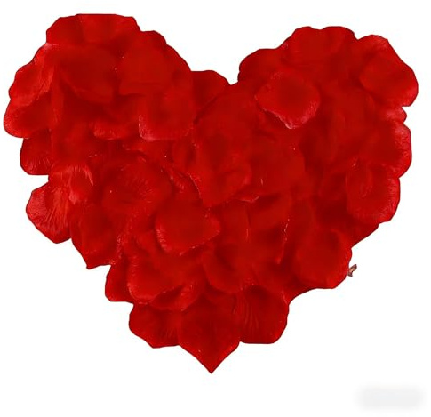 Aliangting 3000Pcs Red Rose Petals - Artificial Rose Flowers for Romantic Valentine’s Day, Bedroom, Bath Tub, Wedding, Anniversary Decoration, Proposal Decorations
