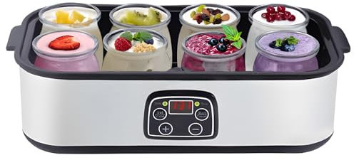 ZAWQFDZ Yogurtera, la Yogures Griegos Definitiva, con Temporizador Digital y Control de Temperatura, para Yogur Fermentado Casero