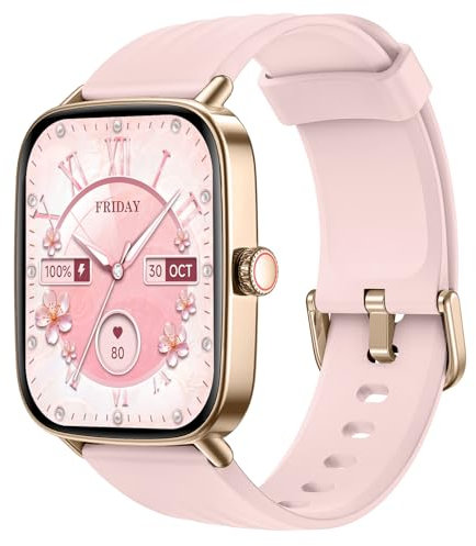 Anfyko Reloj Inteligente Mujer Hombre,1.85 Smartwatch Mujer con Llamadas Bluetooth,Voz AI,Marcación Dinámica,Pulsómetro,SpO2,Sueño,Nivel de IP68,Reloj Deportivo Hombre de 100+ Modo,para Android iOS