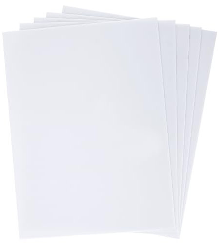 SINJEUN Lot de 5 Plaques d'Acrylique, Feuille de Plastique Blanches, 3 mm, 40 x 30 cm, en Verre Acrylique, pour le Bricolage