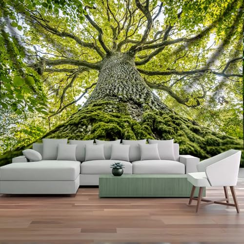 Arsey Wandteppich Großer Baum Sky Grün Wandbehang Natur Landschaft Wandteppiche Aesthetic Wandtücher Wanddecke Wandbespannung Wandtuch für Wohnzimmer und Schlafzimmer, 300 x 180cm