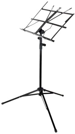 YZDKR Folding Professional Heavy Duty Music Stand Sheet Music Stand with Clip Holder for Laptop Projector Desktop Book Stand(Black)