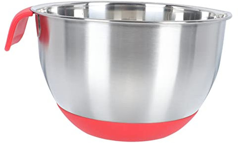 VINTORKY Saladier En Acier Inoxydable 20cm Poignée Inclinée Bol En Silicone Bol à Mélanger Multi-usages Pour Salades Œufs Et Pâtisseries 1 Pièce