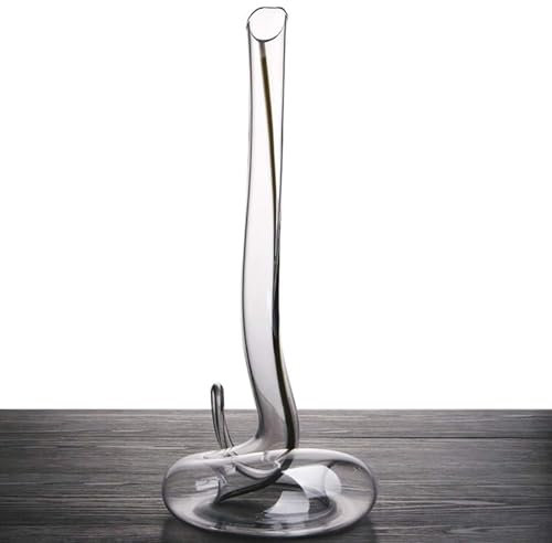 GAOAZHEN Caraffe per Vino Rosso da 1800 ml, caraffa per Vino in Cristallo, Decanter Creativo a serpentina soffiato a Mano, discreto, migliora Il Gusto del Vino.