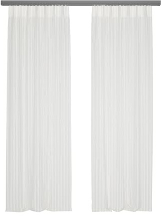 domus&trend - Atene Tende per Interni Ignifughe Filtranti, 1 Pannello 140x280, Per Casa Binario o Bastone, Tende a Pannello Trama Rigata, Made in Italy (Bianco naturale_Attacco per binario)