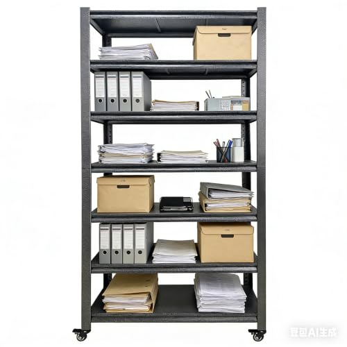 Effortsaving 5 Stockwerke Haushaltsküchen Metallregal,Verstellbare Einlegeböden Standregal Con Rollen,Stabil Küchengeräte-Aufbewahrungsregale für Speisekammer Garage Büro(Size:90cmX40cmX183cm)
