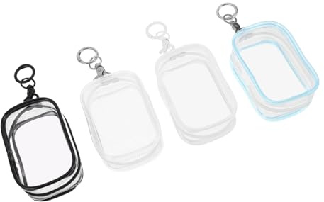 ifundom 4 St Transparent Hängande Förvaringspåsar i PVC med Dragkedja och Nyckelring Portabel Dockväska med Stabil Tredimensionell Design för Enkel Identifiering och Skydd Samlarfigurer