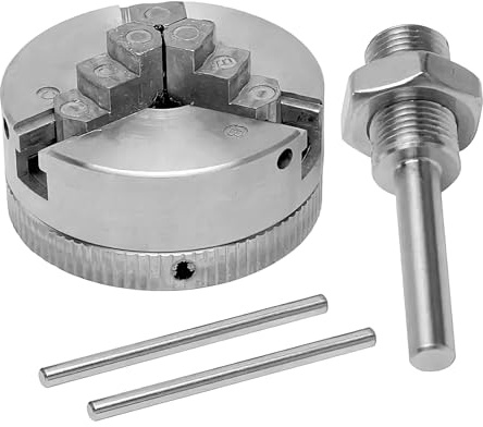 Portabrocas de torno – Portabrocas autocentrante de 3 mandíbulas para torneado de madera, accesorio de taladro de precisión | Herramienta de metal para talleres industriales, proyectos de madera para