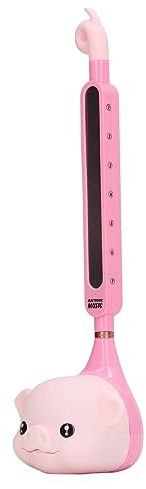 LUCKDANO Japanese Electronic Music Toy Cartoon Shaped Kids Synthesizer Musical Instrument with Adjustable Note Shape for Children Creativity Development (Pink Pig)