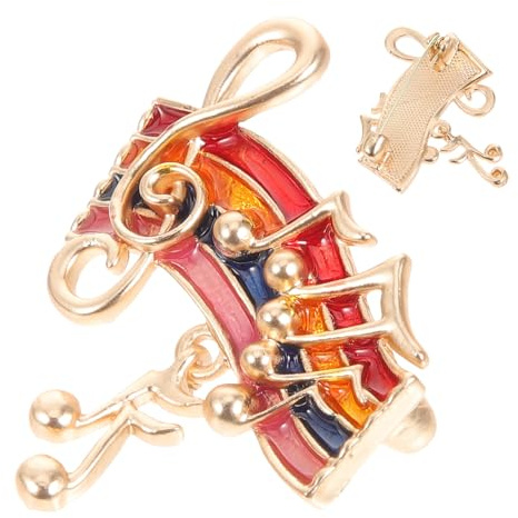HANABASS Musiknoten-brosche Anstecknadel mit Regenbogen-design Kleiderbrosche für Schal und Hut Personalisiertes Abzeichen für Kleidung und Taschen