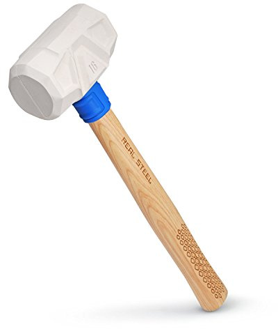 REAL STEEL White 16 Oz Rubber Mallet Hammer with Hickory Wood Handle for Flooring Woodworking et 0315